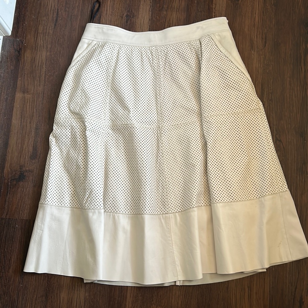 RACHEL Zoe Lamb Leather MIDI Skirt Size 12
